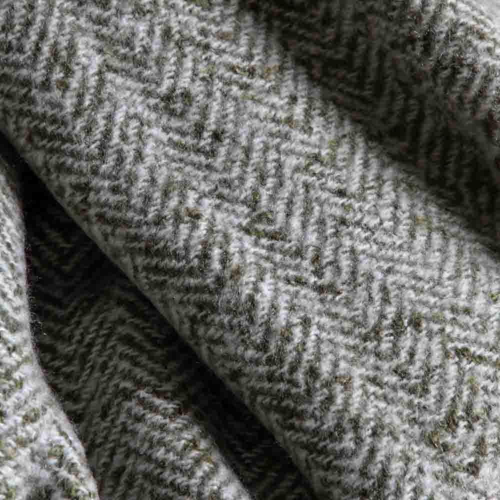 Herringbone Faux Mohair Throw Olive