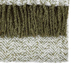 Herringbone Faux Mohair Throw Olive