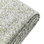 Herringbone Faux Mohair Throw Olive