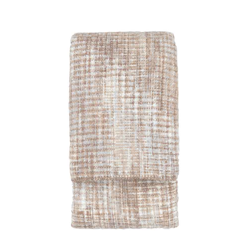 Woven Faux Mohair Sherpa Throw Natural