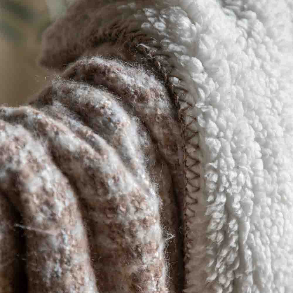Woven Faux Mohair Sherpa Throw Natural
