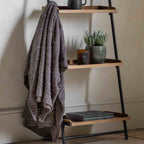 Chenille Cable Throw Grey
