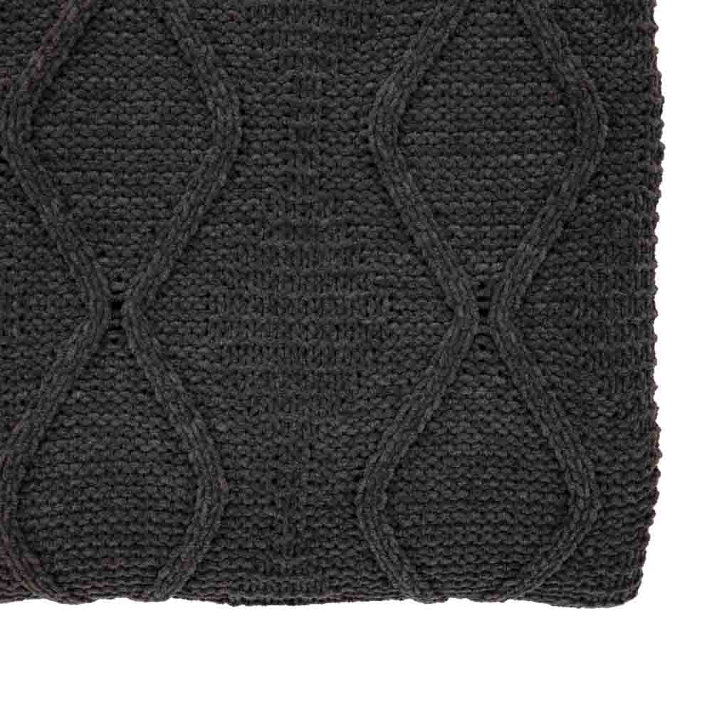 Chenille Cable Throw Grey