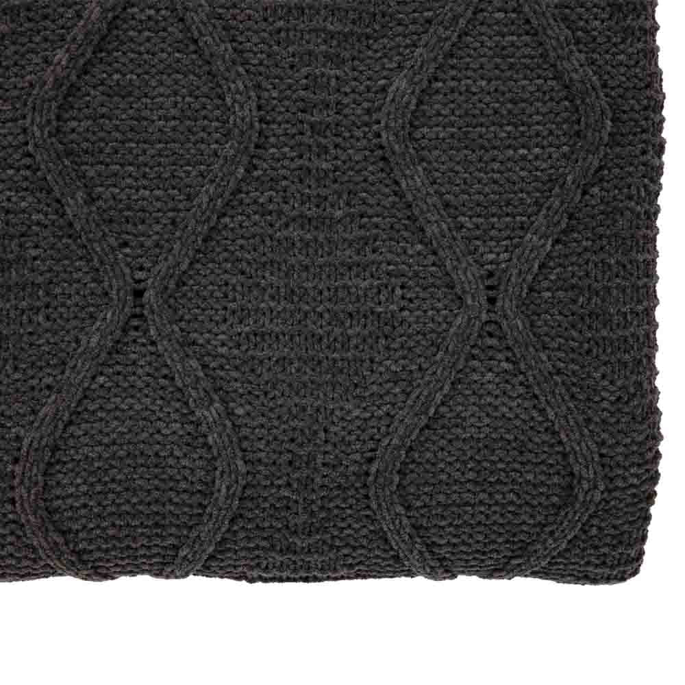 Chenille Cable Throw Grey