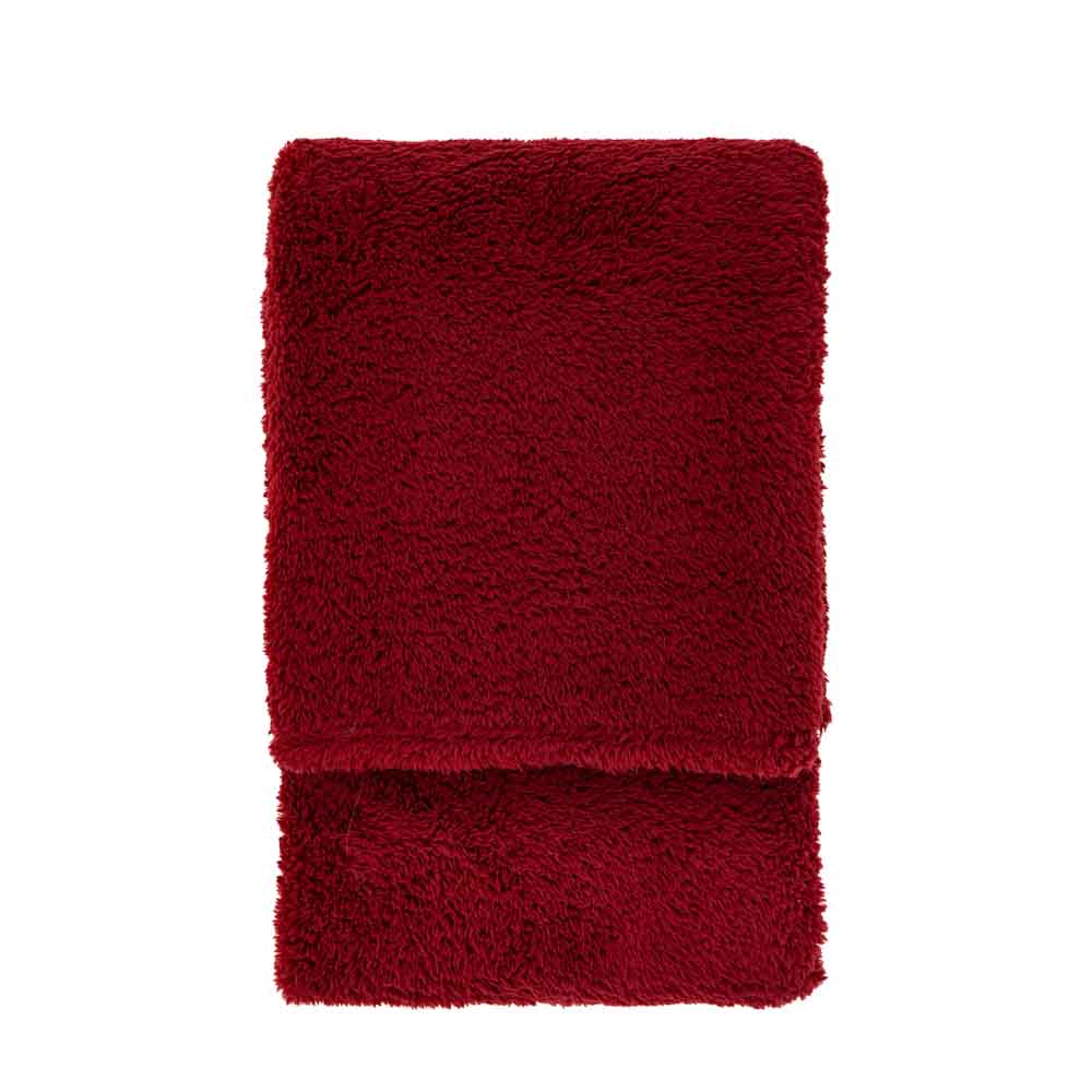 Teddy Fleece Throw Merlot