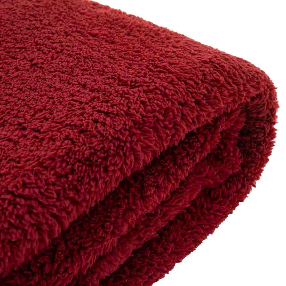 Teddy Fleece Throw Merlot