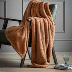 Teddy Fleece Throw Tan