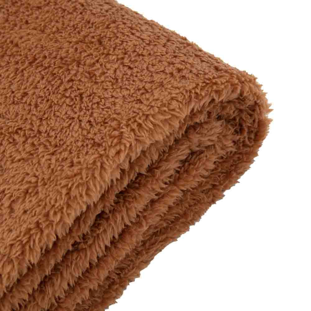 Teddy Fleece Throw Tan