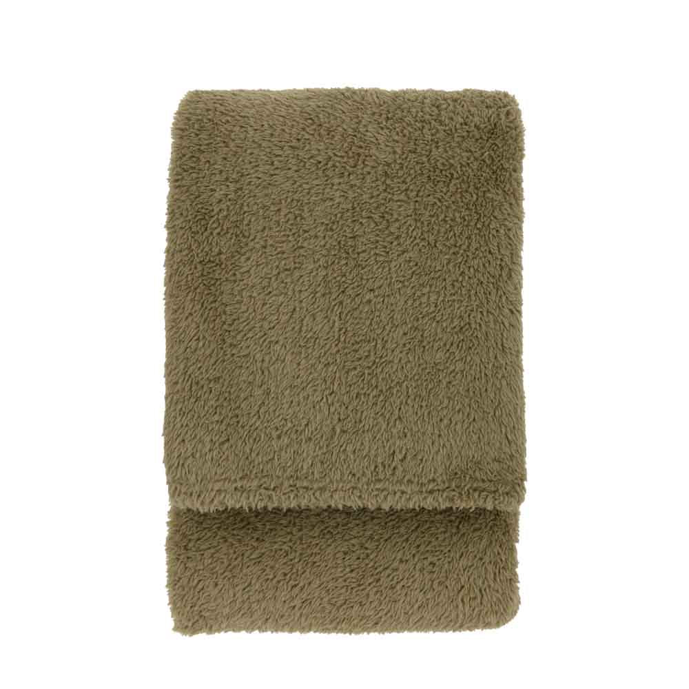 Teddy Fleece Throw Olive