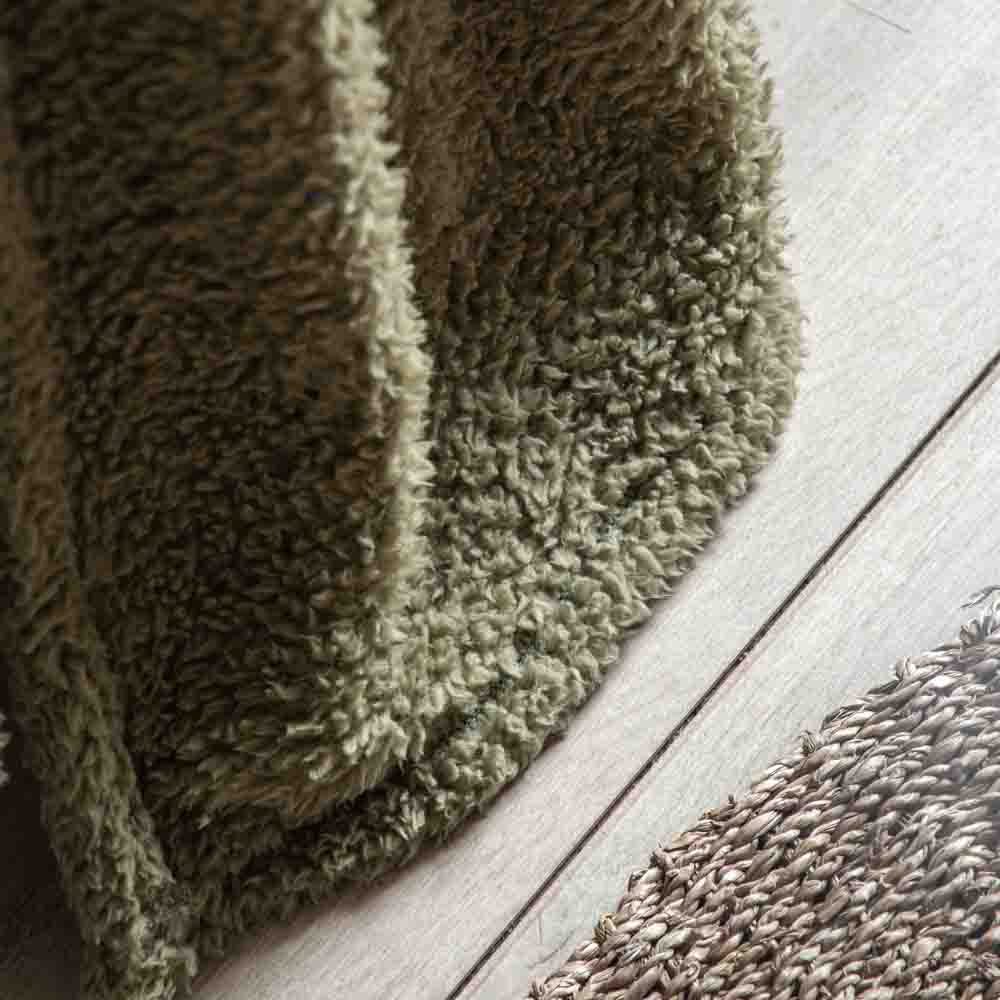 Teddy Fleece Throw Olive