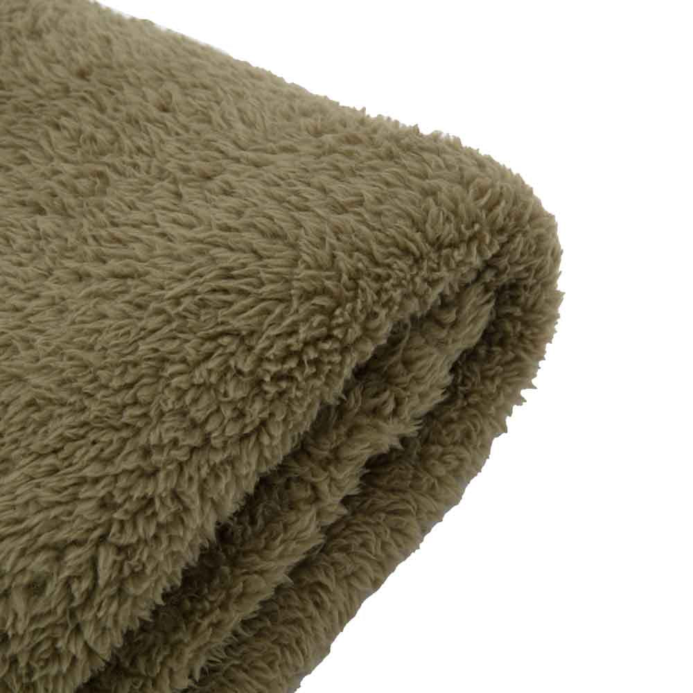 Teddy Fleece Throw Olive