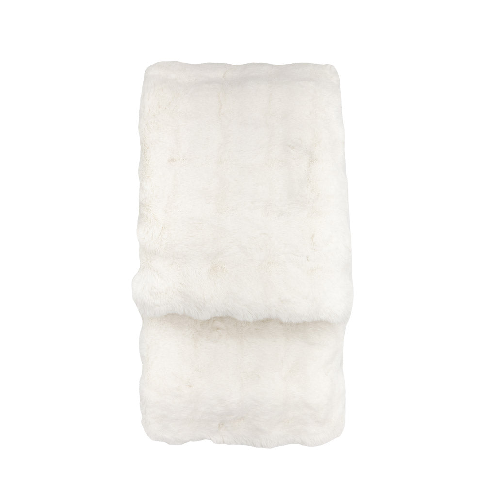 Marshmallow Rabbit Faux Fur Throw Crm
