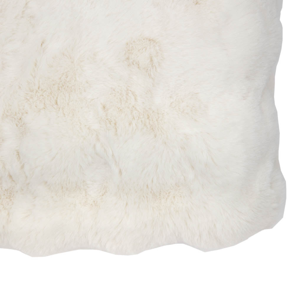 Marshmallow Rabbit Faux Fur Throw Crm