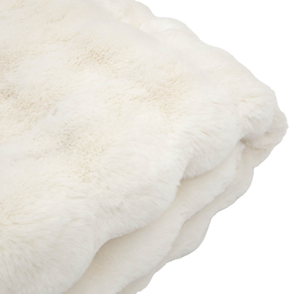 Marshmallow Rabbit Faux Fur Throw Crm