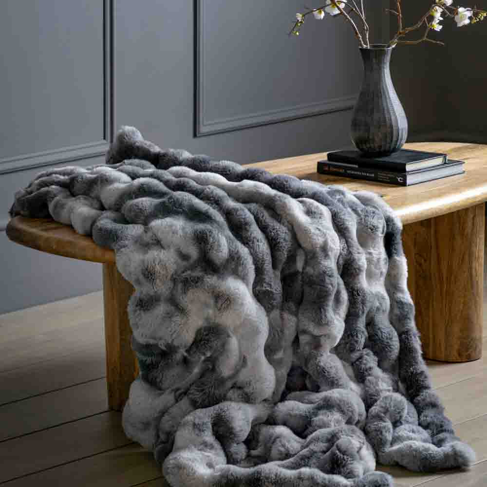 Marshmallow Rabbit Faux Fur Throw