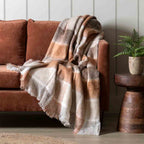 Check Mohair Throw Rust