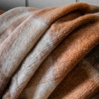 Check Mohair Throw Rust