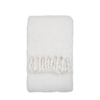 Plain Fringe Teddy Throw Natural