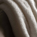 Plain Fringe Teddy Throw Natural
