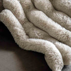 Ribbed Faux Fur Throw Natural
