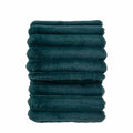 Ribbed Faux Fur Throw Teal