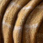 Poly Mohair Check Throw Mustard