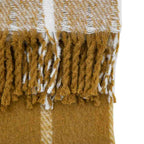 Poly Mohair Check Throw Mustard