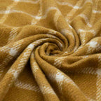 Poly Mohair Check Throw Mustard