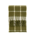 Poly Mohair Check Throw Green