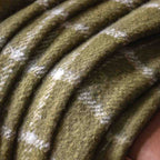 Poly Mohair Check Throw Green