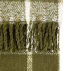 Poly Mohair Check Throw Green