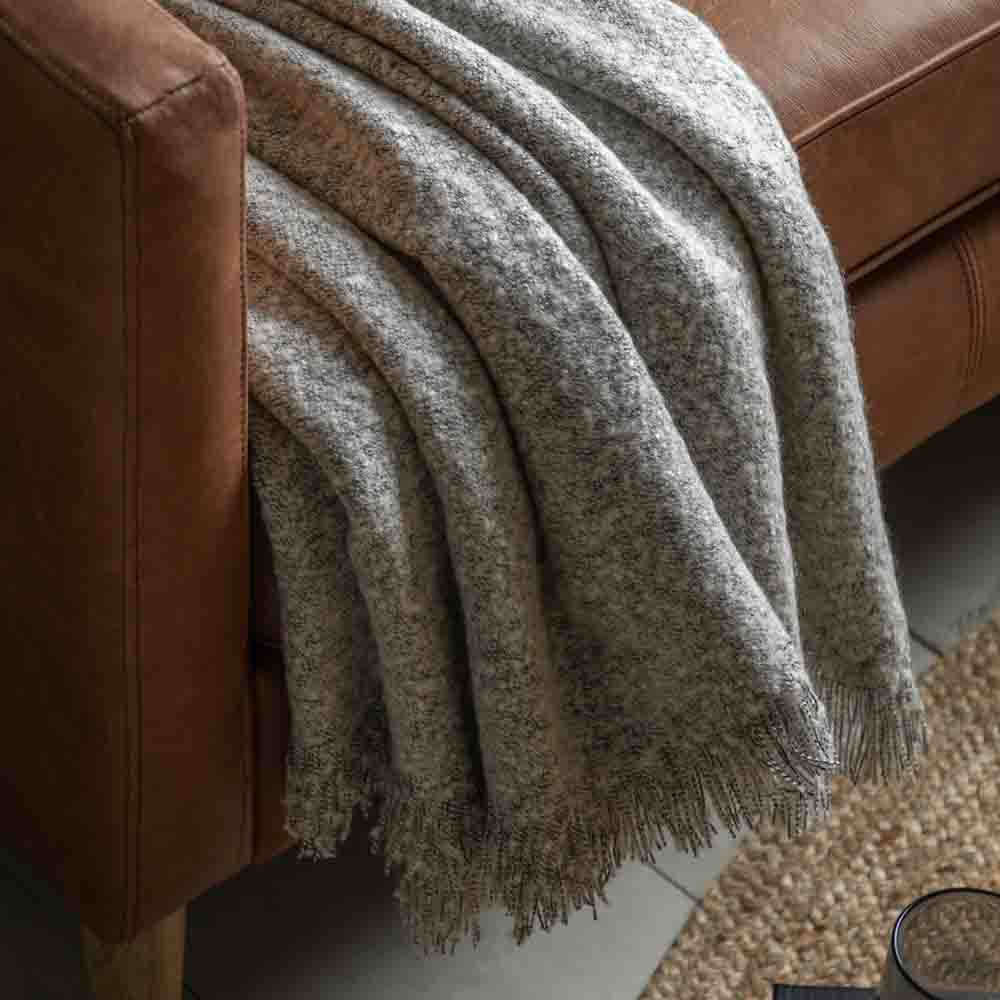 Melange Acrylic Throw Dark Grey