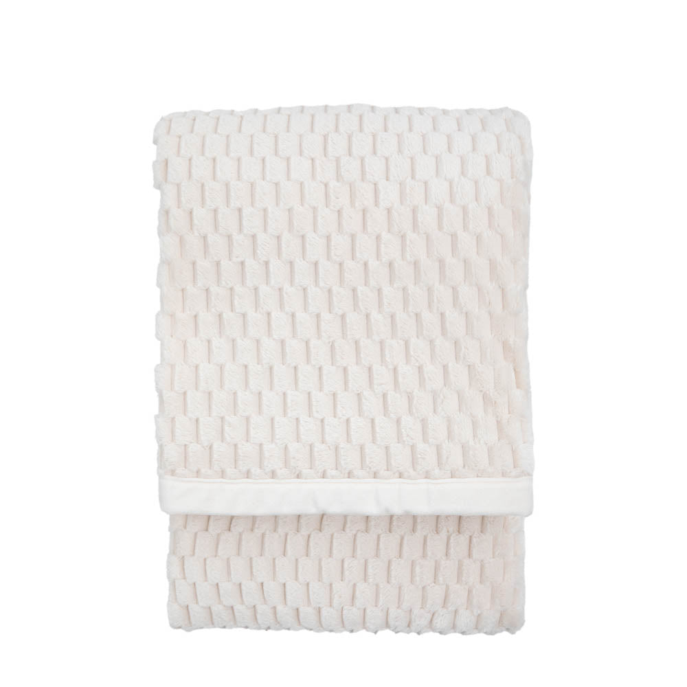 Jacquard Velvet Knitted Throw Natural