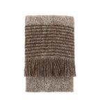 Mohair Fringe Throw Brown & Natural