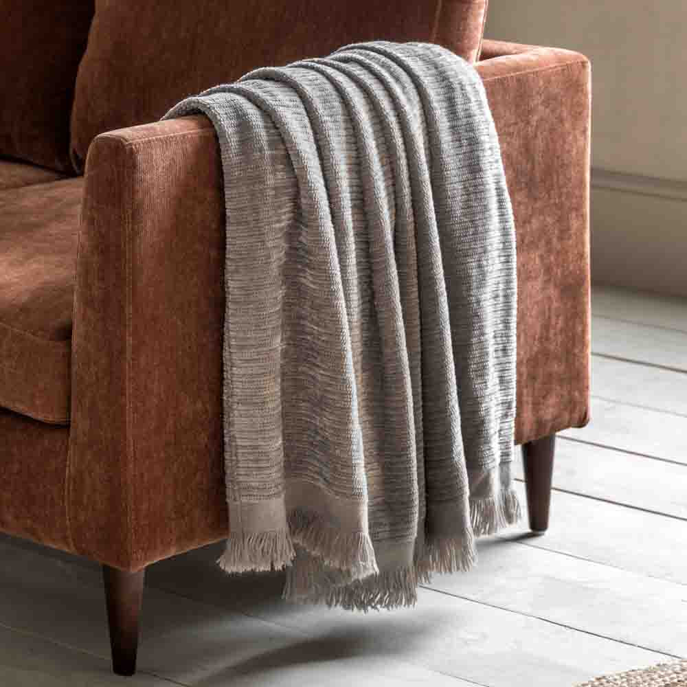 Willow Chenille Throw Grey