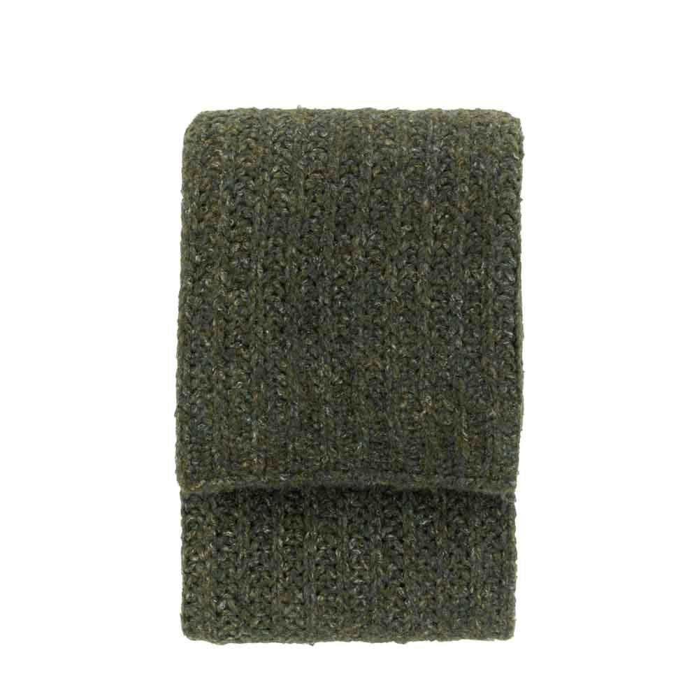 Luxury Melange Knit Throw Khaki