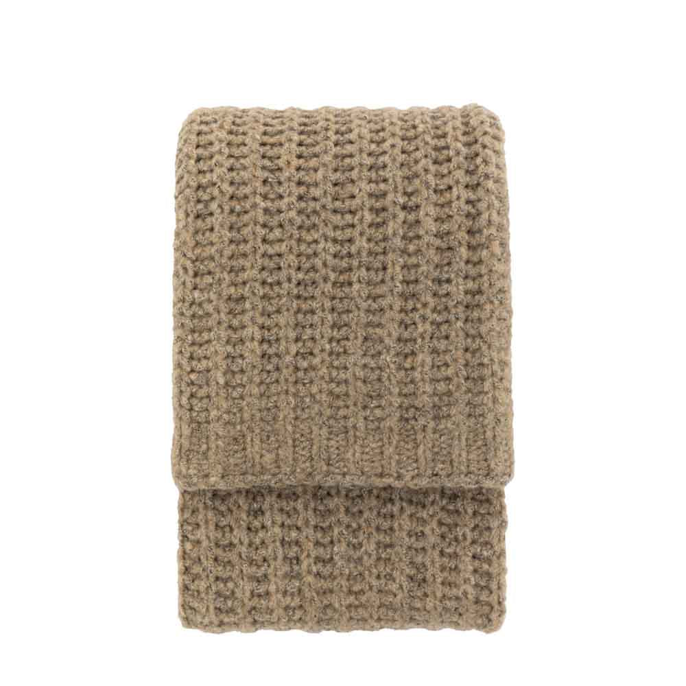 Luxury Melange Knit Throw Oatmeal