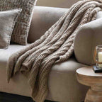 Luxury Melange Knit Throw Oatmeal