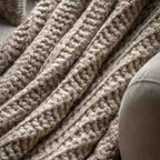 Luxury Melange Knit Throw Oatmeal