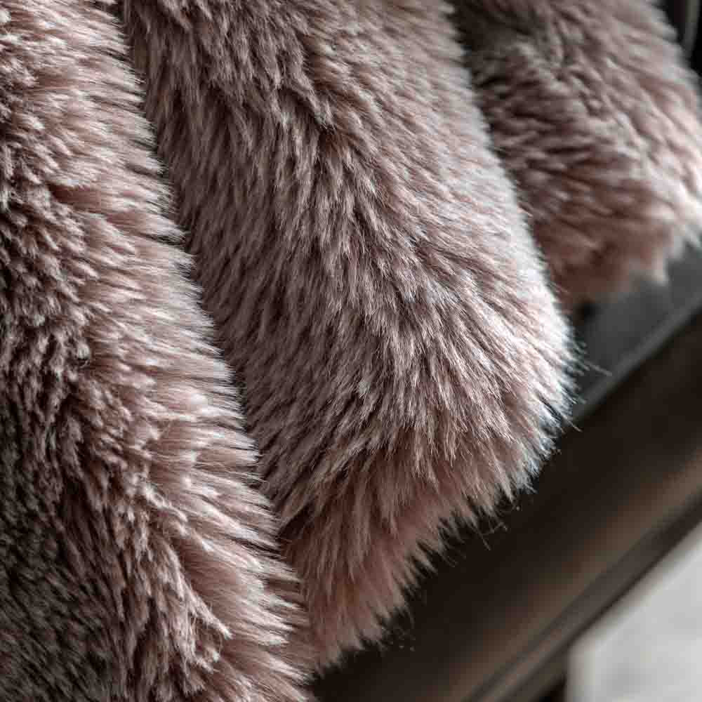 Juniper Faux Fur Throw Small Mauve