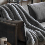 Roscose Faux Fur Throw Small Smoke Grey