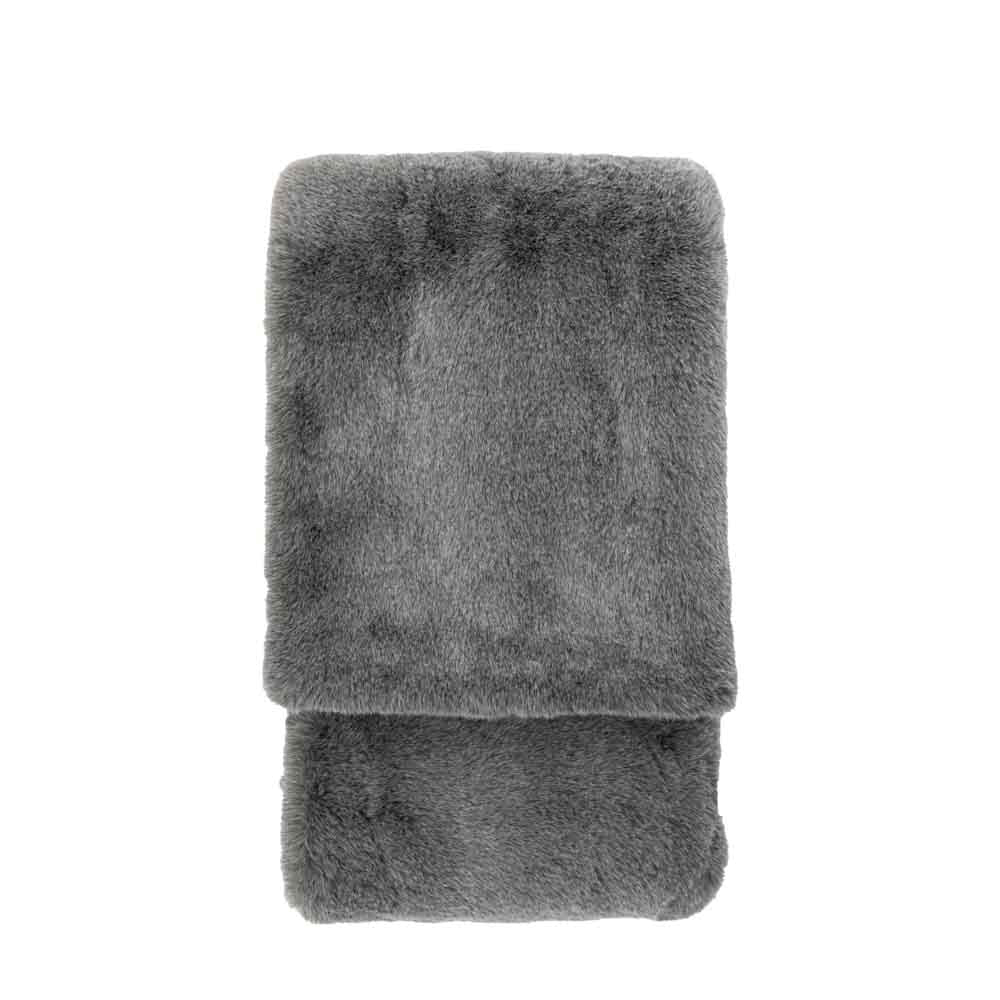 Roscose Faux Fur Throw Large Smoke Grey