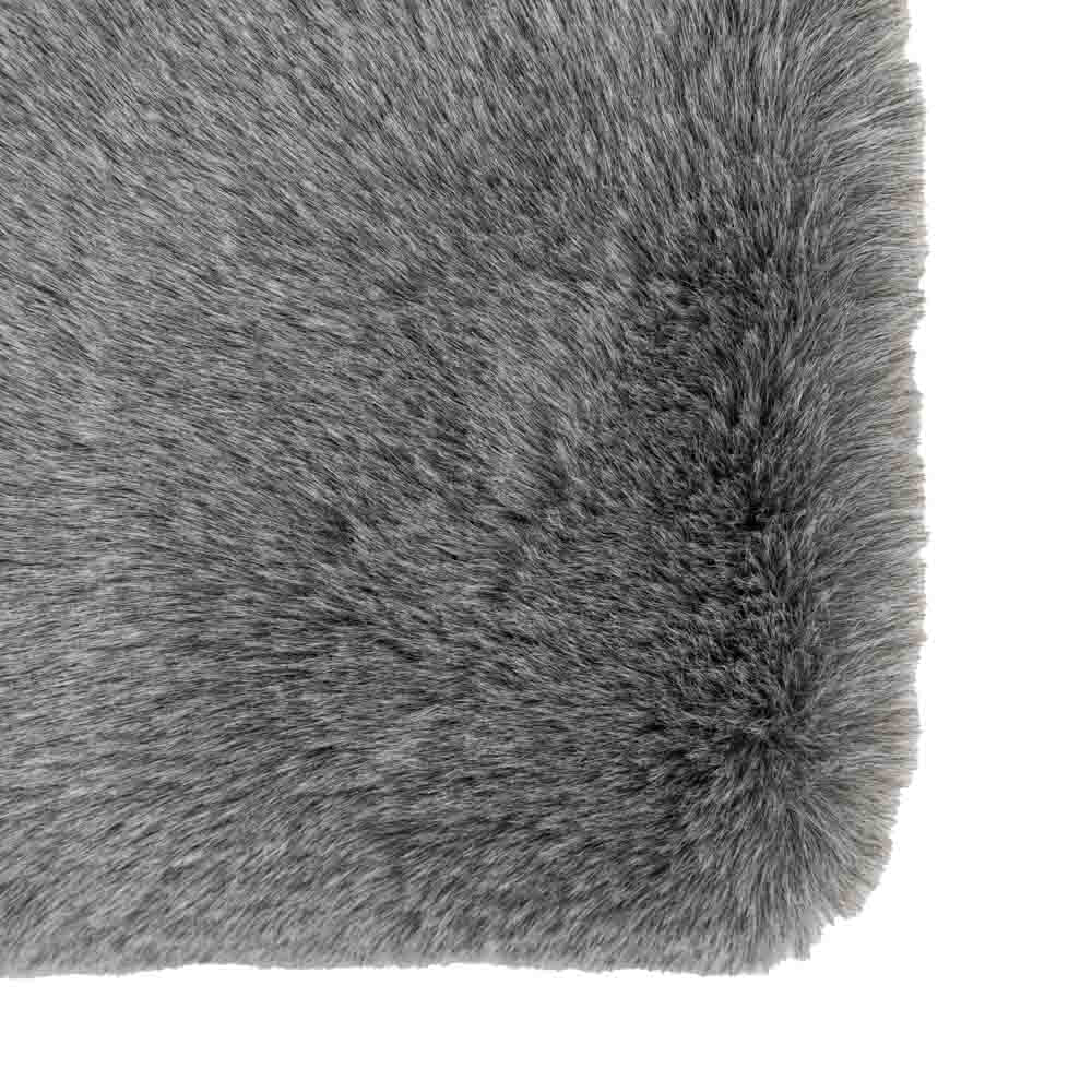 Roscose Faux Fur Throw Large Smoke Grey