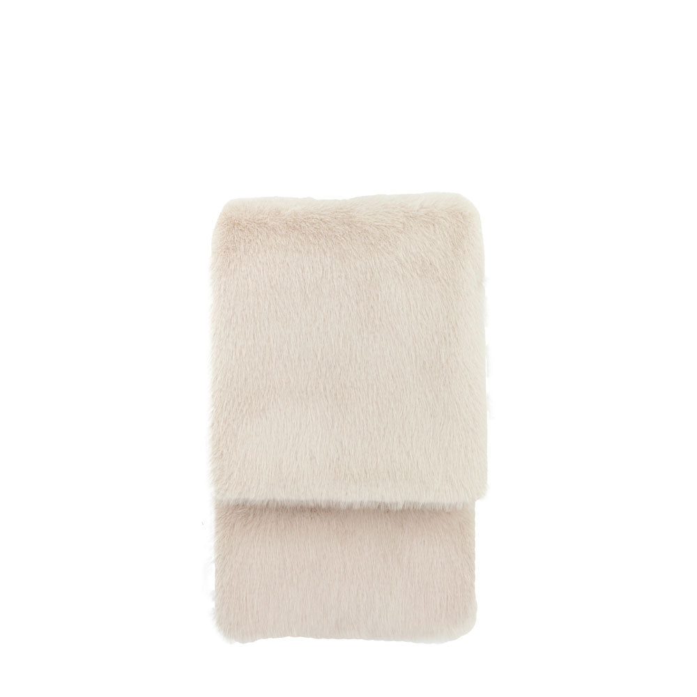 Maple Faux Fur Throw Small Oatmeal