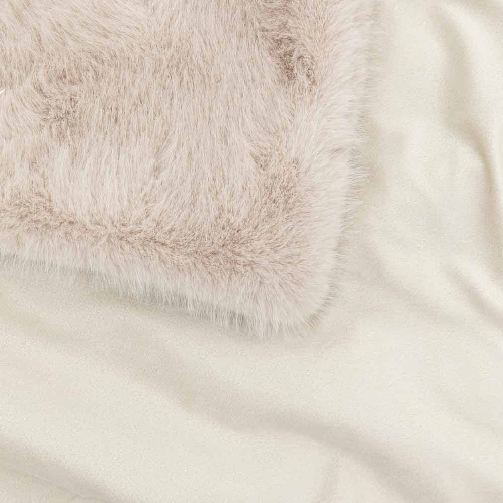 Maple Faux Fur Throw Small Oatmeal