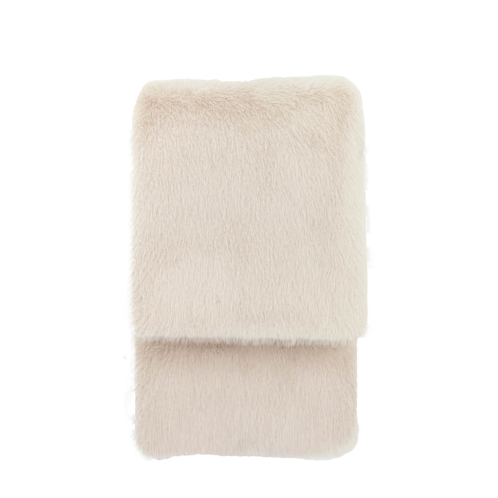 Maple Faux Fur Throw Large Oatmeal