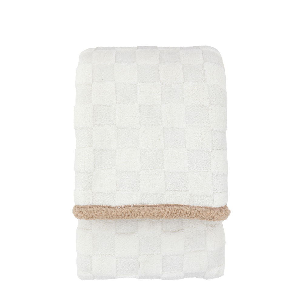 Oakley Checked Sherpa Throw Cream