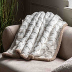 Oakley Checked Sherpa Throw Cream
