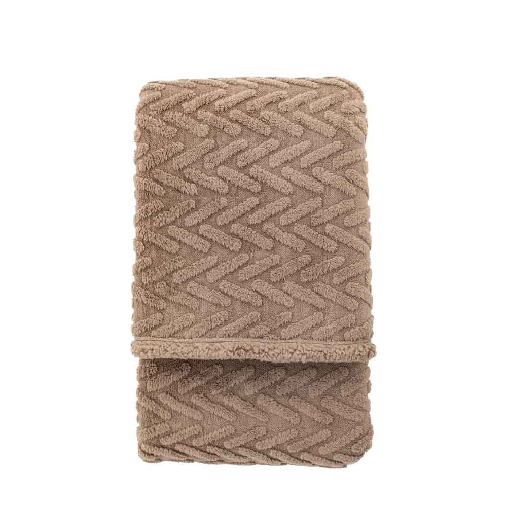Herringbone Sherpa Throw Taupe
