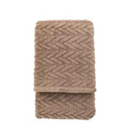 Herringbone Sherpa Throw Taupe